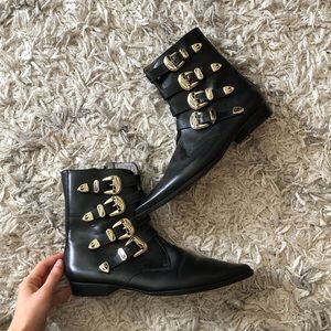 Beautiful buckle leather boots